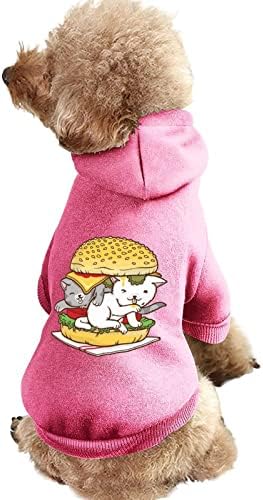 Хамбургер мачка едно парче куче костум за домашно милениче облека со додатоци за миленичиња за кученце и мачка XL