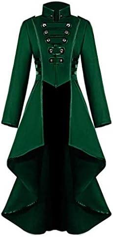 Womenените Steampunk Ноќта на вештерките јакна Готски копче палто Костим за таблета, чипка Корсет женска руно јакна без аспиратор