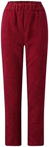 Есен и зимски панталони, женски кордори, носат хеланки за жени, плус големина, носени еластични половини, обични панталони џеб