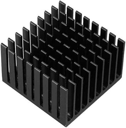 Uxcell алуминиум за ладење на таблата за ладење на табла за ладење на табли со црна боја 37mmx37mmx24mm за LED полупроводник