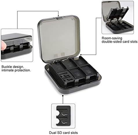 Контролер на видео игри ChockProof Game Case Case 12 Slots Game Game Card Cart Holder Заштитно складирање кутија компатибилна