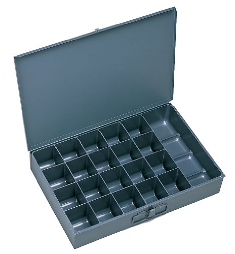 Дурам 109-95-индејв сив ладен челик Индивидуална голема кутија за лажички, 18 ширина x 3 висина x 12 длабочина, 21 оддел