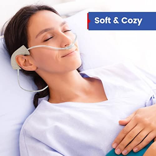 6 парчиња - Назални заштитници на ушите на канила | 3 пара ушни перници за корисници на кислород | Меки обвивки за перница за цевки со кислород | Помага во олеснување н?