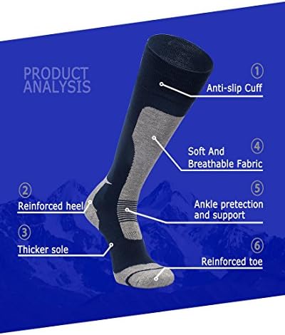 Ски чорапи топли термички чорапи зимски спортски скијачки чорапи пешачки чорапи искачувајќи велосипедизам за мажи жени