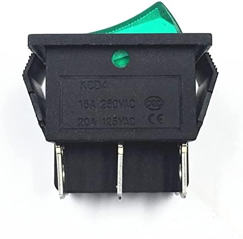 Makee Latching Rocker Switch Switch Switch I/O 6 иглички со светлина 16A 250VAC 20A 125VAC KCD4 BOAT DPST