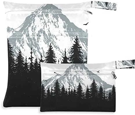 Кигаи 2 парчиња снежни планини влажни суви торби, водоотпорна крпа за крпа, влажни суви торби за патување, пелени, валкана облека