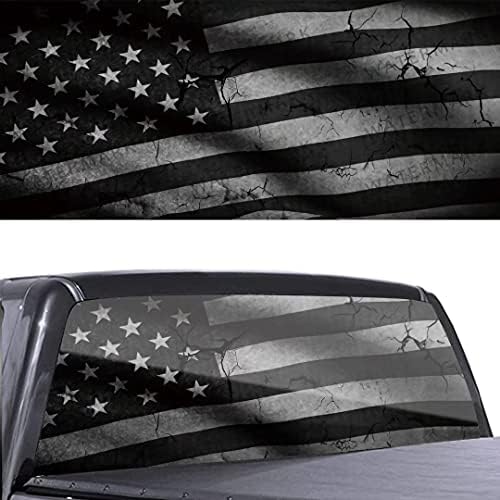 Американско Знаме Орел Автомобил Декорација На Налепници На Задниот Прозорец, Перфорирани Налепници За Филмски Прозорци За Шофершајбната