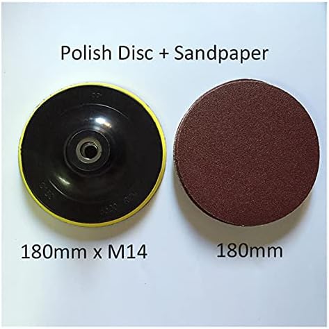 Полирање, пескарење шкурка M14 диск за полирање на 180мм + 10 леплива шкурка диск Чак 180мм, се користи за додатоци за алатка за мелница за агол
