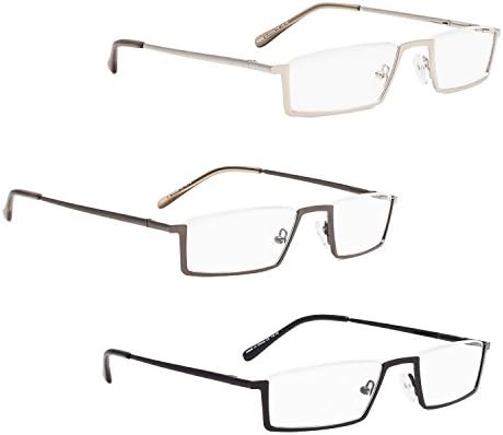 ЛУР 3 Пакува Очила За Читање Со Половина раб + 7 Пакувања Очила За Читање Без Обрач