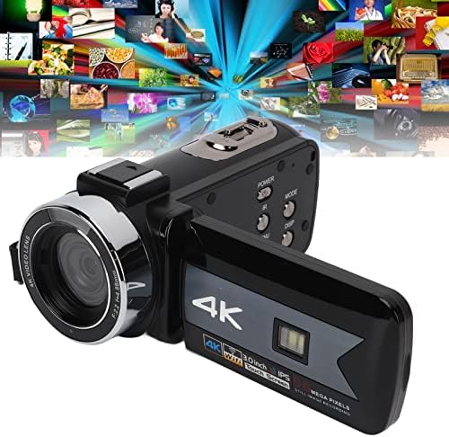 4K Видео камера, 56MP 16x дигитален зум WiFi камера камера, 3,0in допир на екран на допир, фотоапарати со далечински управувач, применливо за раст, патување, брак, рекорди во к