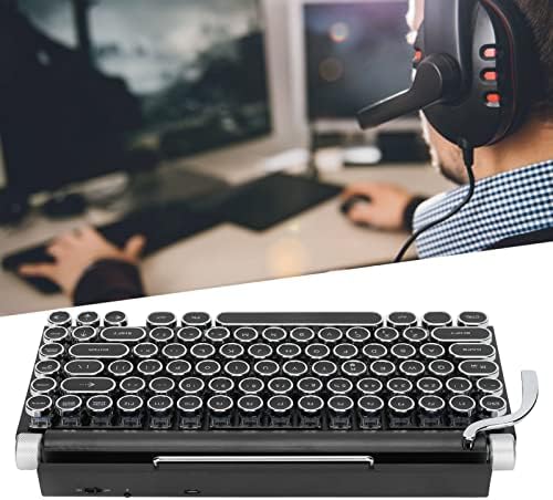 Лукег Ретро Машина за Пишување тастатура, 83 Копчиња Машина За Пишување Стил Механички Игри Тастатура Безжичен Bluetooth Тастатура