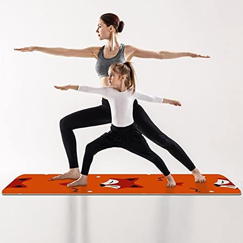 Јога мат лисици портокалова еко -пријателска не -лизгачка фитнес вежба Мат за пилатес и вежби за подот