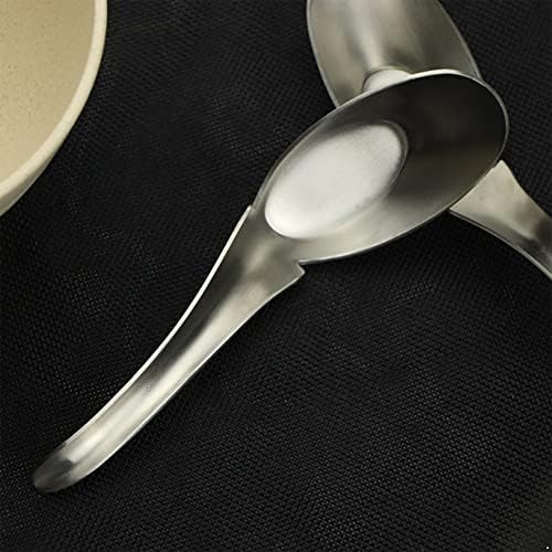 Бесплатно 2 парчиња креативна супа лажица лажица садови од не'рѓосувачки челик закривена рачка изрез лажици лажици на глувчиња