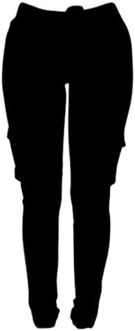 Andongnywell женски цврста боја на истегнување на бојата Слаби панталони карго џогери задникот за лифт Пант со џебови