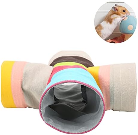 Тунел за миленичиња LZKW, безбеден нетоксичен 4 -пат хрчак тунел играчки платно ткаенина за миленичиња кафез