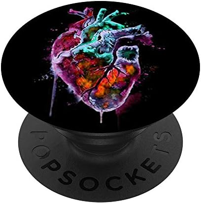 Кул боја капе срцев анатомија Дизајн подарок на црни popsockets popgrip: заменлива зафат за телефони и таблети