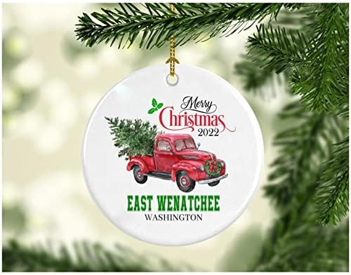Божиќна декорација дрво Среќен Божиќ 2022 година Источен Веначеј Вашингтон украс Смешен подарок Божиќ празник како семејство