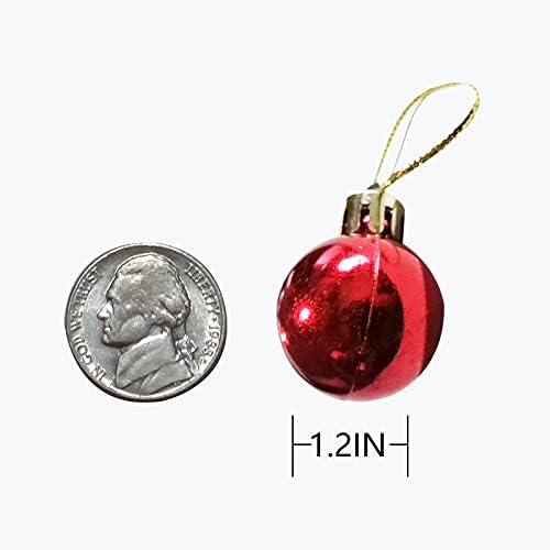 Норуов повеќебојни мини сјајни топка минијатурни рустикални Божиќни украси 24 пакувања сет од 8 украси во боја на елка за мали