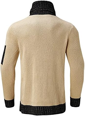 XXVR плетен џемпер за мажи, шамија Висока јака зимска кукавичка вратот пулвер за крпење на лепенка обична топла скокач врвови