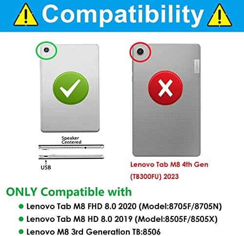 Детуози Детски случај компатибилен со Lenovo Tab M8 FHD 8 инчи 2020 /Tab M8 HD 2019, шок-пропуст на EVA лесна покривка за M8