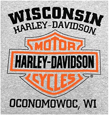 Harley-Davidson Mens Bar & Shield долги ракави екипа на вратот, џемпер, сива