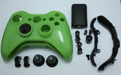 Сосема Нов Xbox360 сјаен Зелен Целосен контролер куќиште за куќиште со обвивка Со Црни копчиња што одговараат