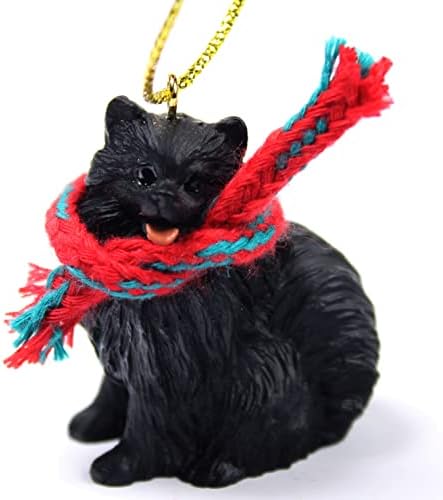 Концепти за разговор Померански мал минијатурен Еден Божиќен украс Црно - прекрасно!