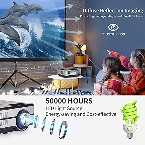 Преносен LCD LED Projector Support HD 1080P Mini Home Video Projectors 2800 Lumen Multimedia HDMI Audio USB, компатибилен со