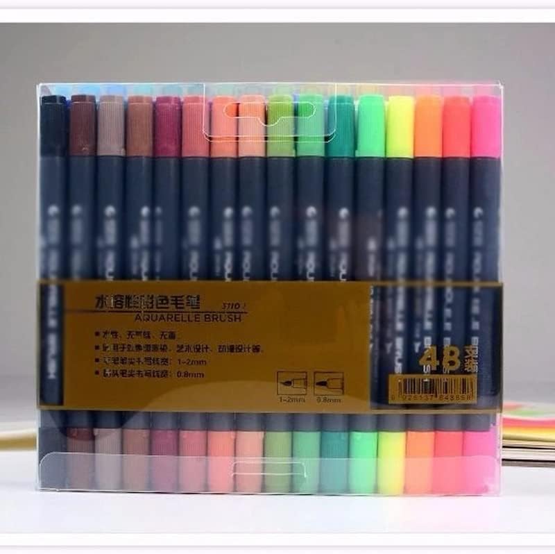 Маркери на JRDHGRK Поставете бои со двојно врв на четка за цртање сликарство за акварел Арт маркер пенкала за материјали за