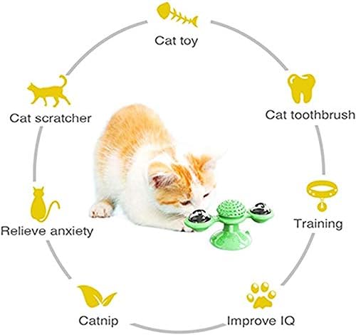 Enetos ветерница мачка играчка со топката со мачки и предводена топка задева за задевање интерактивна играчка мачка играчка,