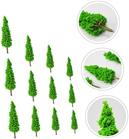 Toyvian 12 парчиња симулација на зелено дрво Terrarium декор терариум растенија минијатурна декорација модел дрвја тренираат