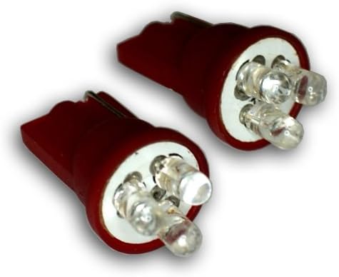 TuningPros LEDIG-T10-R3 Gerneral Instrument LED светилки T10 клин, 3 LED црвен 2-PC сет