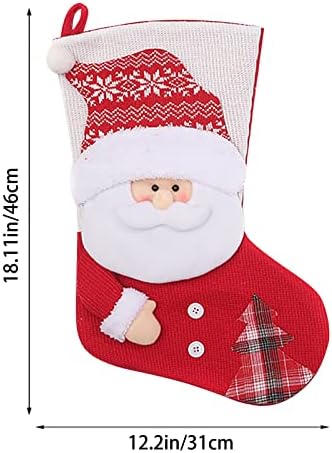 2PC Божиќно порибување Големи Божиќни чорапи Декорација Дедо Снежан ирваси ирваси за порибување Божиќни украси и додатоци за