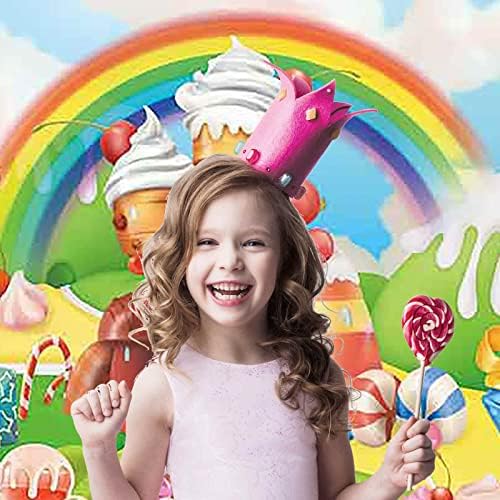 Allenjoy 82 x 59 линкоп бонбони за позадини слатки цртани филмови за виножито за забава за девојче принцеза 1 -ви прва роденденска