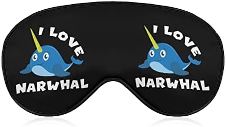Ја сакам маската за спиење на Narwhale мека маска за очи за очи со прилагодлива лента за жени жени
