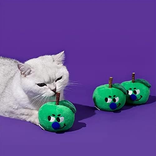 XISSG мачки играчки за мачки, 1 парчиња симпатична портокалова мачка џвакаат природни сребрени стапчиња за чистење на забите,