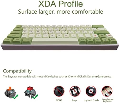 Matcha KeyCaps PBT 124 Keys XDA профил за боја Сублимација ANSI распоред Постави јапонски клучеви за Gateron Kailh Cherry MX