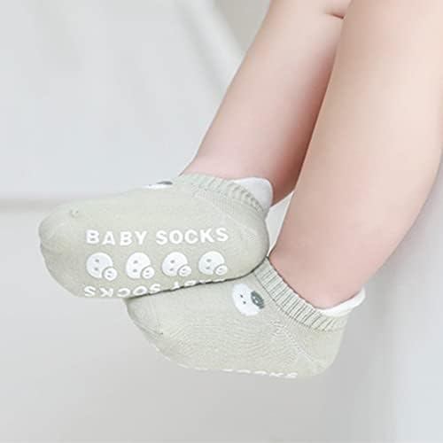 Бебе нелизгачки чорапи со залепени мали деца новороденчиња, кои не се лизгаат чорапи, анти-лизгање унисекс момче девојче глуждот