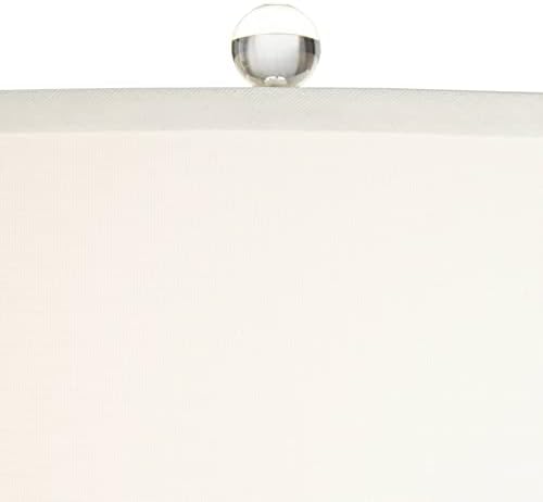 Виена целосен спектар Лана модерни табели ламби 38 1/2 висок сет од 2 чисти кристално стакло шестоаголна колона Бела тапан сенка