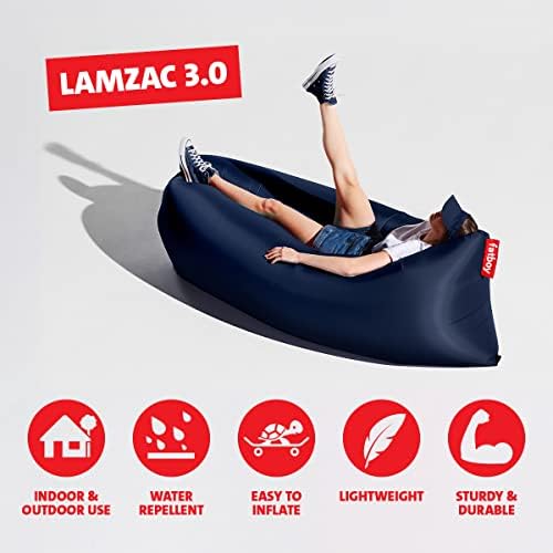 Фатбој Ламзак Оригиналната Верзија 3.0 Лежалка На Надувување Со Торба За Носење, Темно Сина