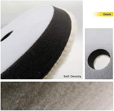 Xucus 6 инчи 150 mm плетена волна подлога за полирање на подлогата за кратки јамиња со перниче за пена за ротационен и да полисер
