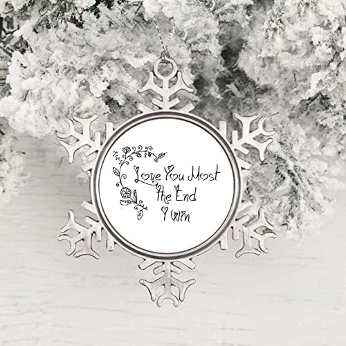 Aihesui 2021 Божиќен украс Снегулка круг метални идеи подарок елка зимска висечка декорарија приврзоци, бел стил, 3 во