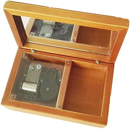 FnLy 18 Забелешка Антички Ветер Дрвена Музичка Кутија Со Сребро-Позлата Движење, Меморија Музичка Кутија