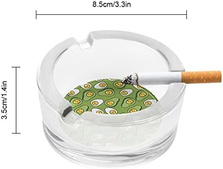 Јајце авокадо шема стакло пепелник за цигари тркалезен фиока за фиока за пепел, преносен држач за пепел, за затворено на отворено