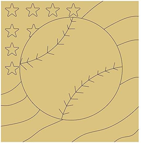 Дизајн на Бејзбол Знаме По Линии Исечено Недовршено Дрво Бејзбол Софтбол Спортски Декор Закачалка За Врата Мдф Форма На Платно
