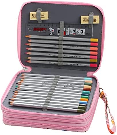 Yzk 216 слотови обоени моливчиња за молив, држач за молив во Оксфорд со затворање на патент за затворање во боја на молив за авартни пенкала или маркери со голем капаци