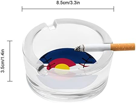 Колорадо државно знаме Бејзбол чипка стакло од пепелници за цигари за ветровито ѓубре може да печати фенси ленти за пепел за