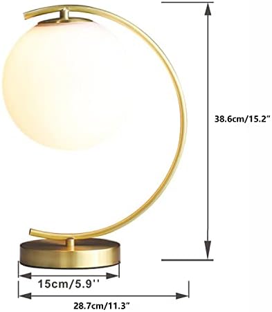 KCO осветлување од средниот век креветчето за маса, модерно стаклено топка ламба злато читање месечина форма метална маса светло