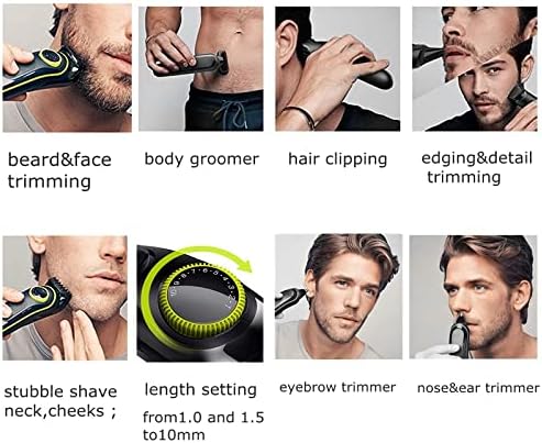 Клиперс за коса за мажи, машко чешлање на телото на лицето, сите во еден тримери за коса за бричење прилагодлива машина за сечење