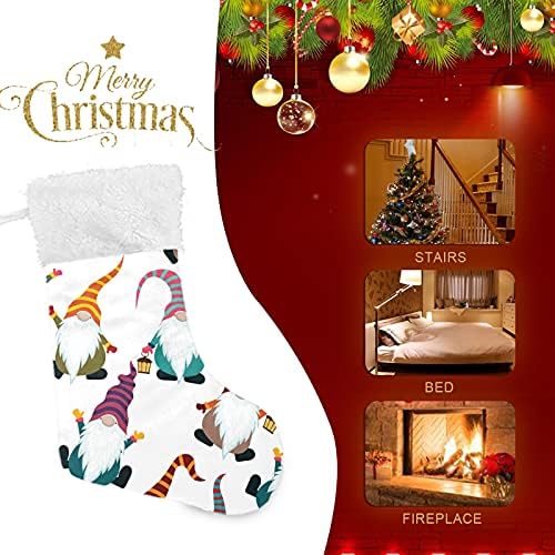 Божиќни смешни гноми Божиќни чорапи Големи Божиќни чорапи за детска соба за новогодишна соба камин виси чорапи за чорапи за